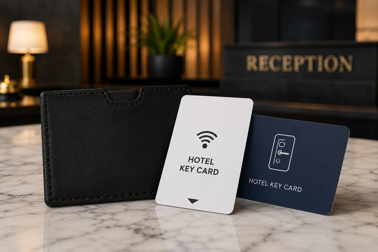 RFID hotel key cards and printed card holders